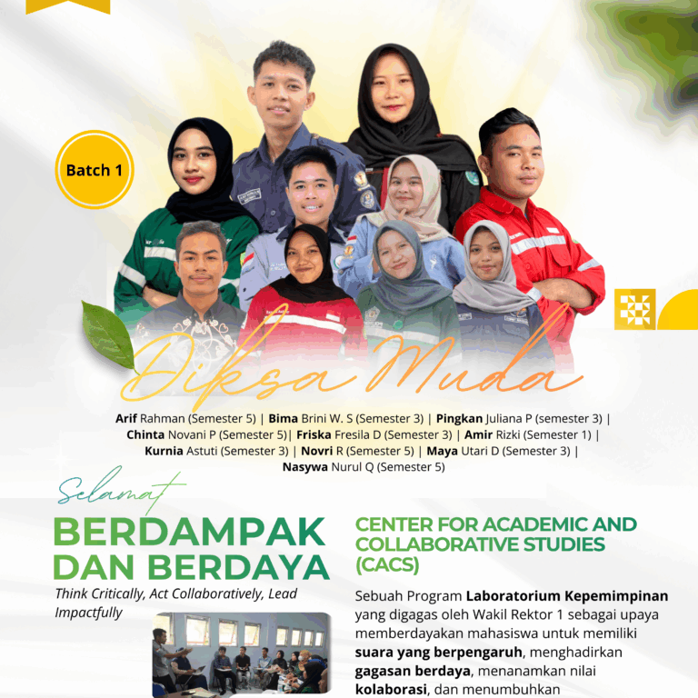 Read more about the article WR 1 Pilih 10 Diksa Muda Terbaik dari 42 Pendaftar Program CACS Sebagai Laboratorium Kepemimpinan Mahasiswa