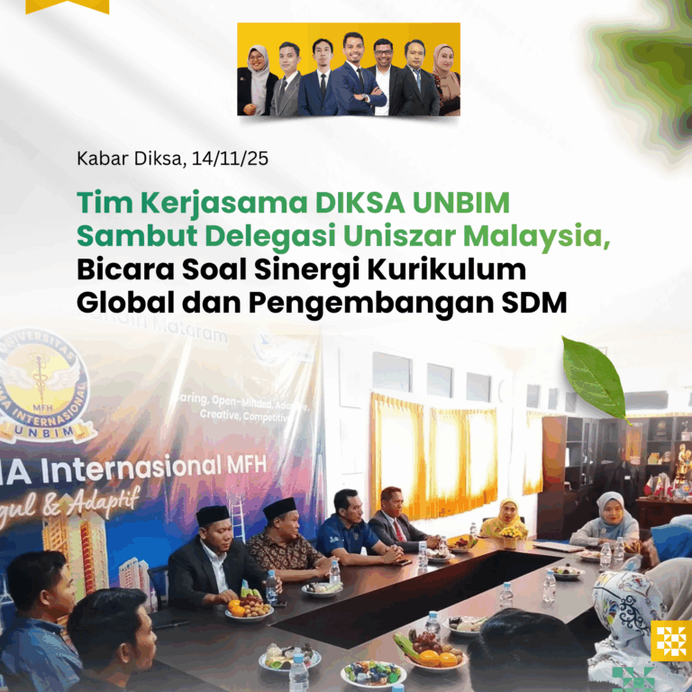 Read more about the article Tim Kerjasama DIKSA UNBIM Sambut Delegasi Uniszar Malaysia, Bicara Soal Sinergi Kurikulum Global dan Pengembangan SDM