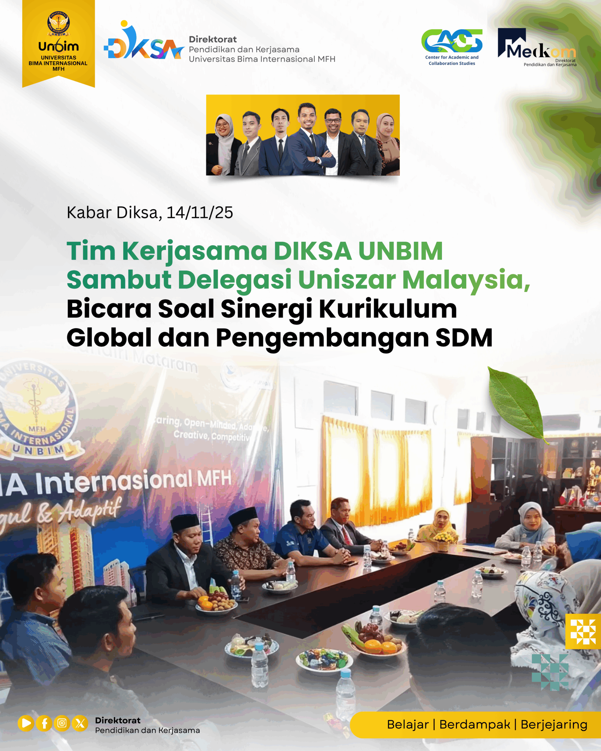 You are currently viewing Tim Kerjasama DIKSA UNBIM Sambut Delegasi Uniszar Malaysia, Bicara Soal Sinergi Kurikulum Global dan Pengembangan SDM