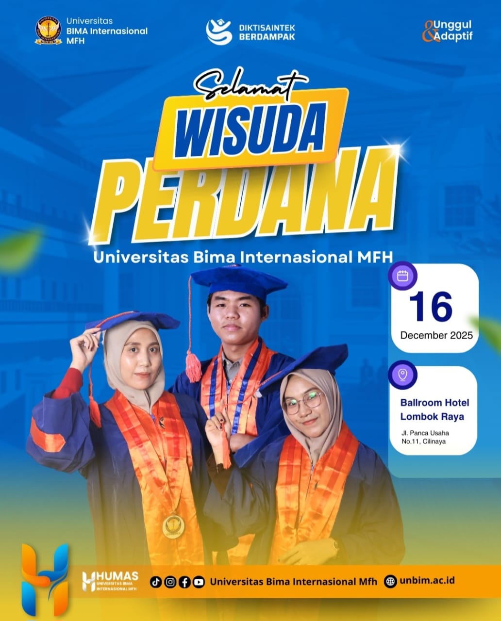 You are currently viewing UNBIM Gelar Wisuda Perdana dalam Sidang Terbuka Senat, Tonggak Sejarah Institusi Pendidikan Tinggi