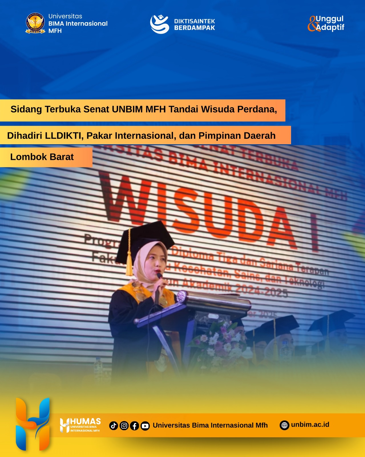 You are currently viewing Sidang Terbuka Senat UNBIM MFH Tandai Wisuda Perdana, Dihadiri LLDIKTI, Pakar Internasional, dan Pimpinan Daerah Lombok Barat