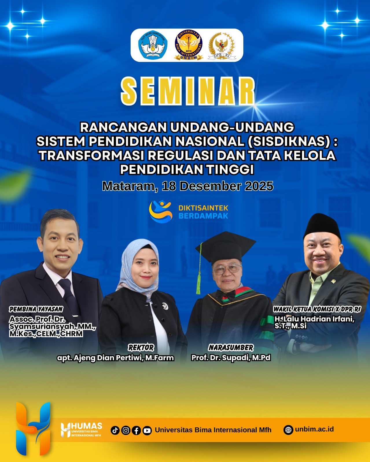 You are currently viewing Seminar RUU SISDIKNAS di UNBIM Bahas Transformasi Regulasi dan Tata Kelola Pendidikan Tinggi