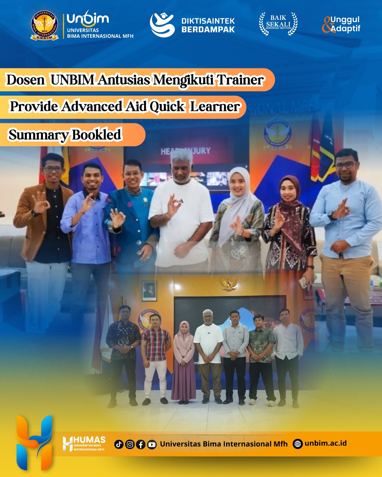 You are currently viewing Dosen UNBIM Antusias Mengikuti Training Provide Advanced First Aid: Quick Learner Summary Booklet