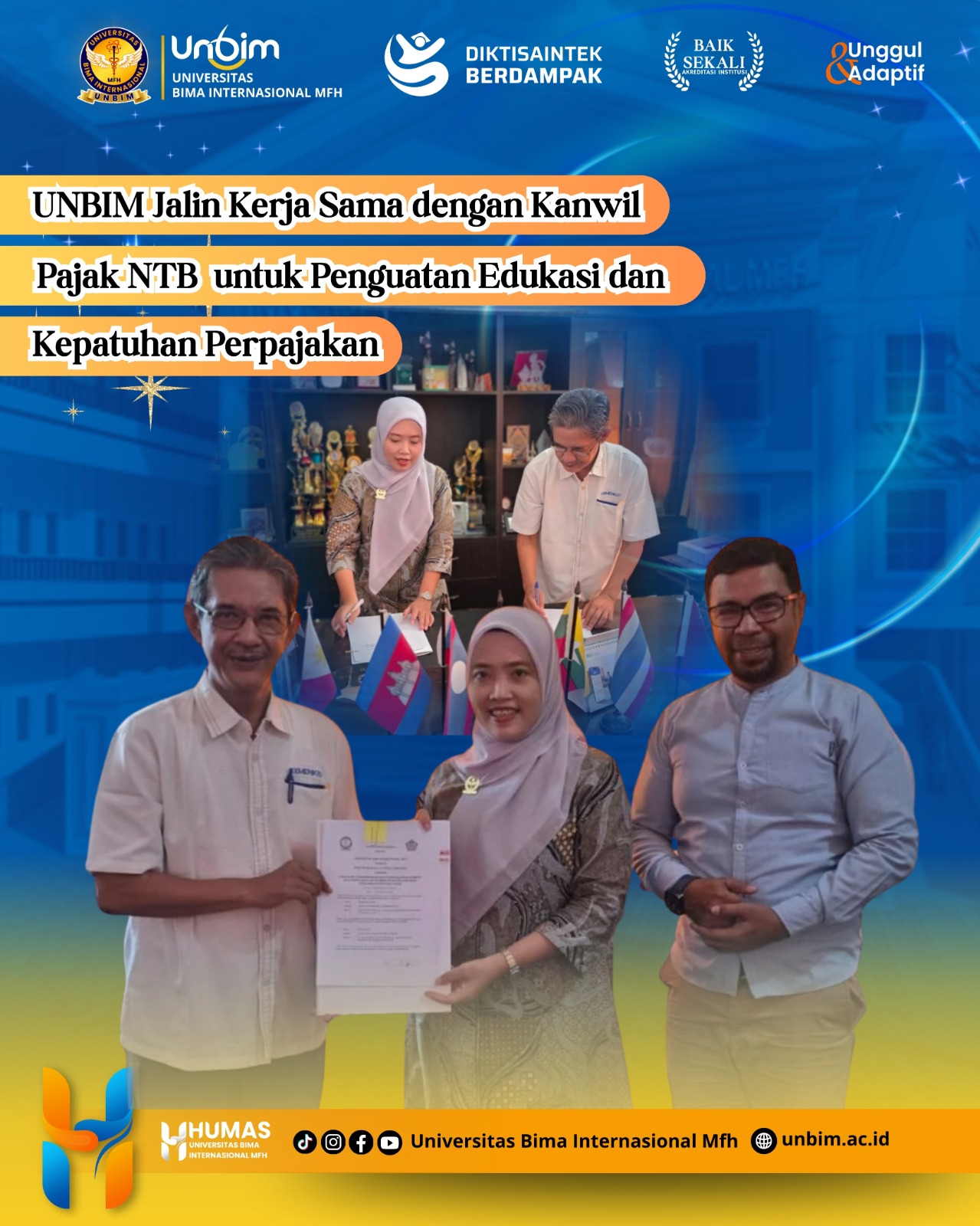 You are currently viewing UNBIM Jalin Kerja Sama dengan Kanwil Pajak NTB untuk Penguatan Edukasi dan Kepatuhan Perpajakan