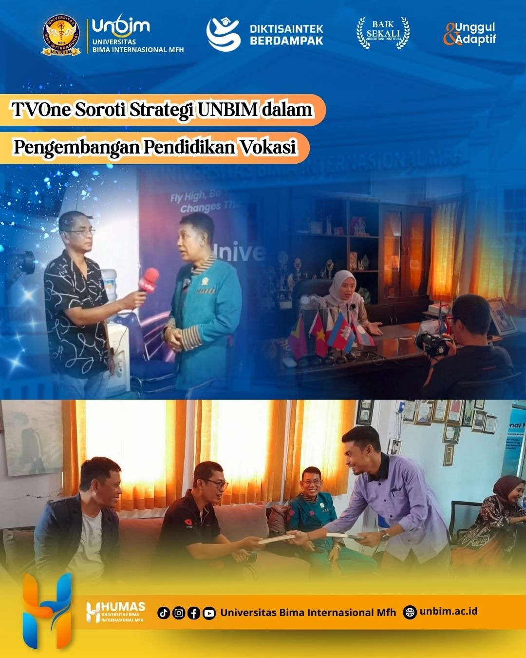 You are currently viewing TVOne Soroti Strategi UNBIM dalam Pengembangan Pendidikan Vokasi