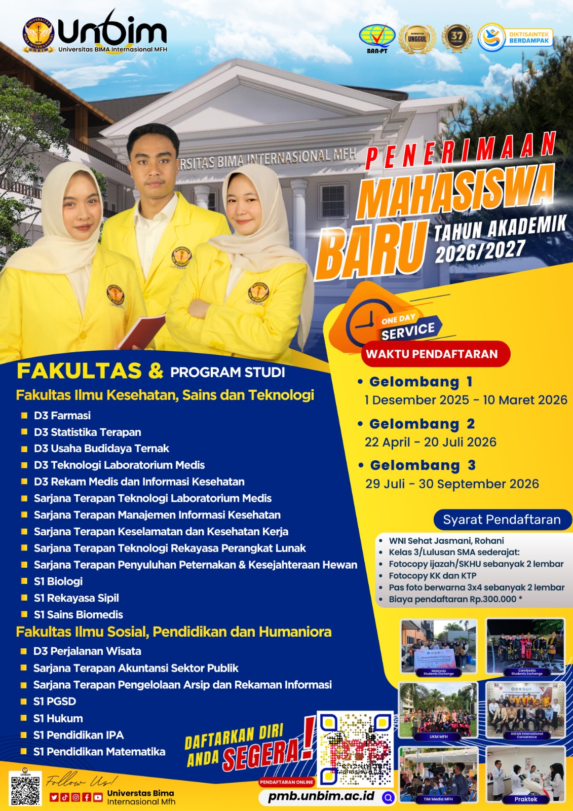 You are currently viewing Penerimaan Mahasiswa Baru Tahun Akademik 2026/2027 di Universitas Bima Internasional  MFH Resmi Dibuka