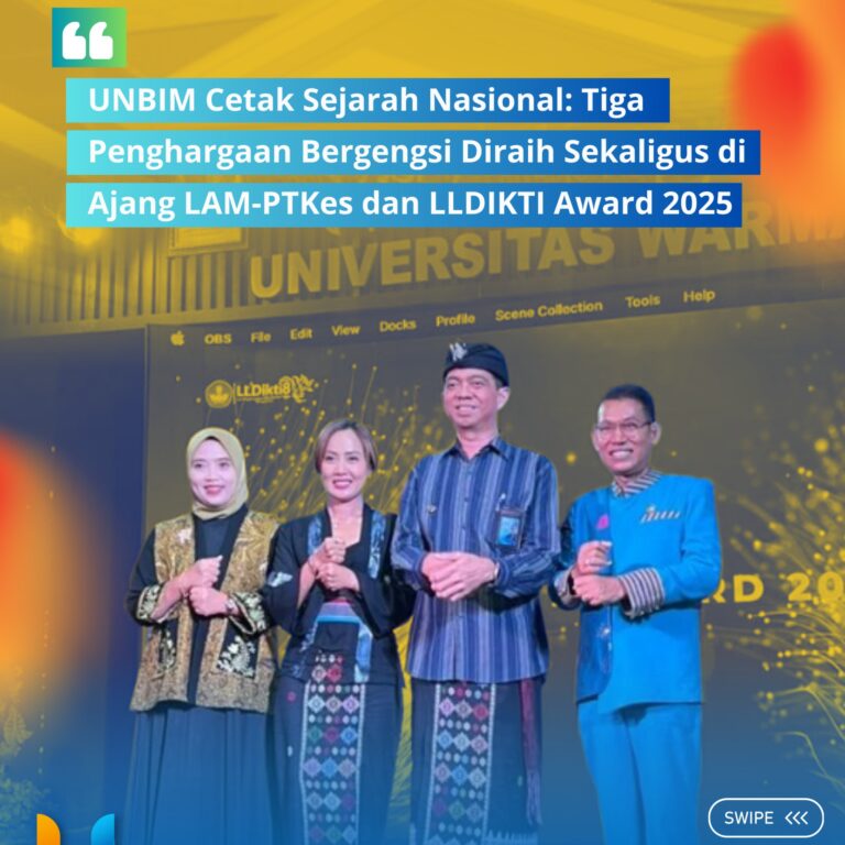 Read more about the article UNBIM Mataram Cetak Sejarah Nasional: Raih Tiga Penghargaan Bergengsi Sekaligus di Ajang LAM-PTKes dan LLDIKTI 8 Award 2025