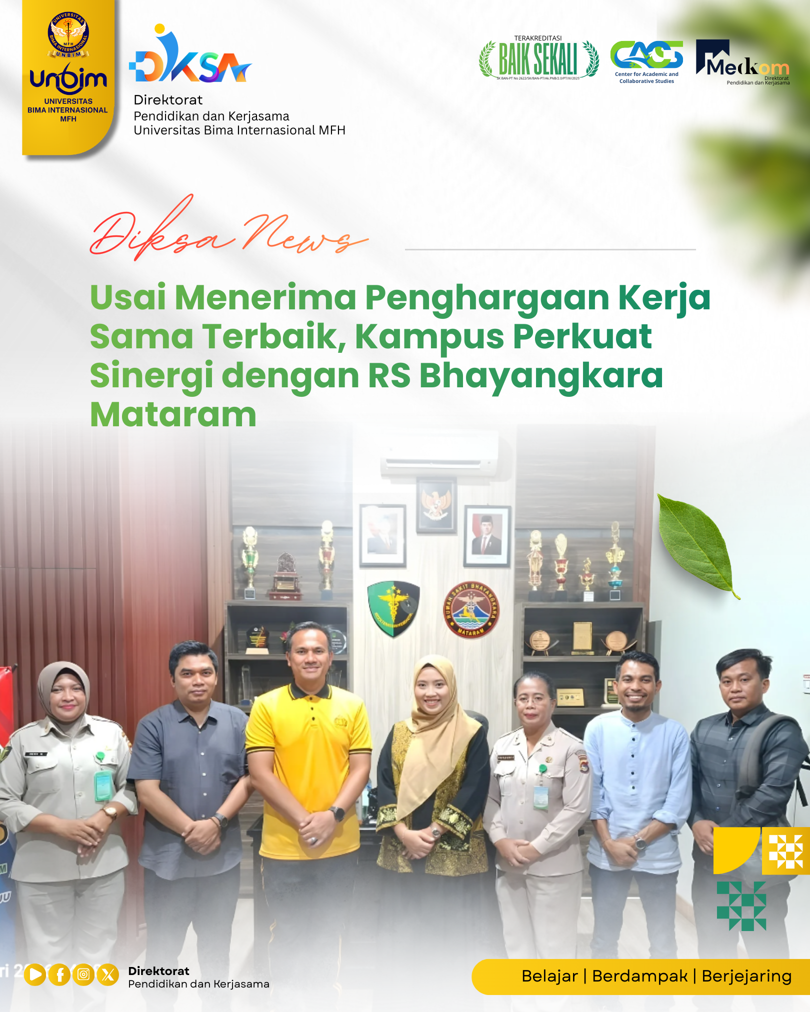 You are currently viewing Usai Menerima Penghargaan Kerja Sama Terbaik, Kampus Perkuat Sinergi dengan RS Bhayangkara Mataram