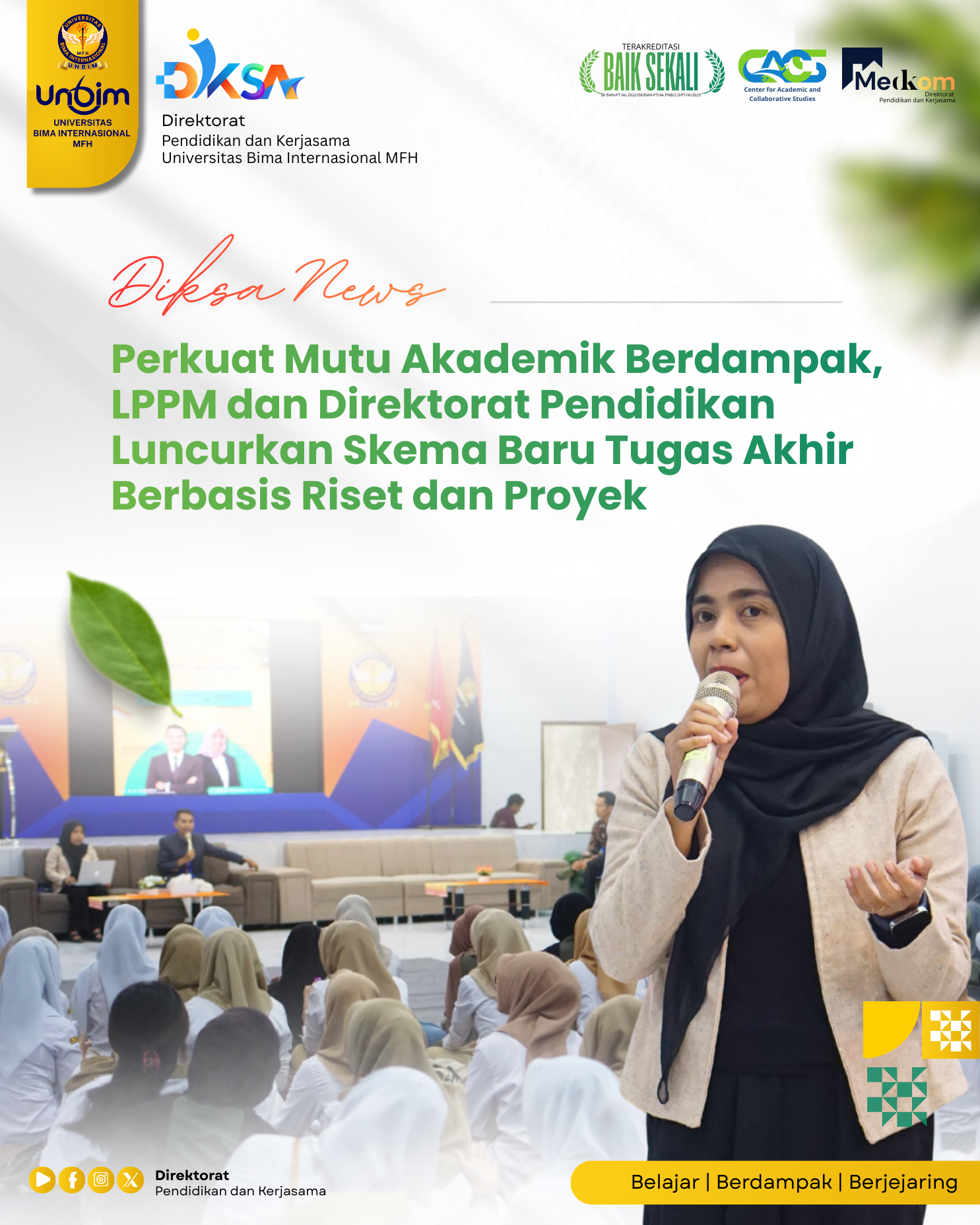 You are currently viewing Perkuat Mutu Akademik Berdampak, LPPM dan Direktorat Pendidikan Luncurkan Skema Baru Tugas Akhir Berbasis Riset dan Proyek