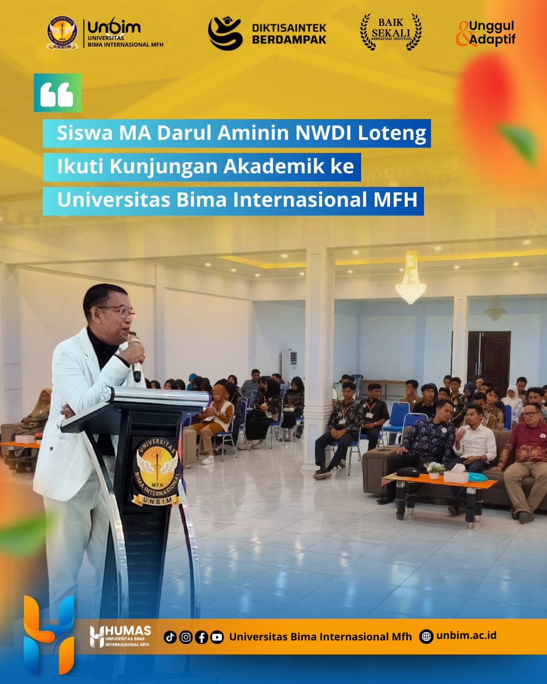 You are currently viewing Siswa MA Darul Aminin NWDI Loteng, Ikuti Kunjungan Akademik di Universitas Bima Internasional MFH