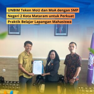 Read more about the article UNBIM Teken MoU dan MoA dengan SMP Negeri 2 Kota Mataram untuk Perkuat Praktik Belajar Lapangan Mahasiswa