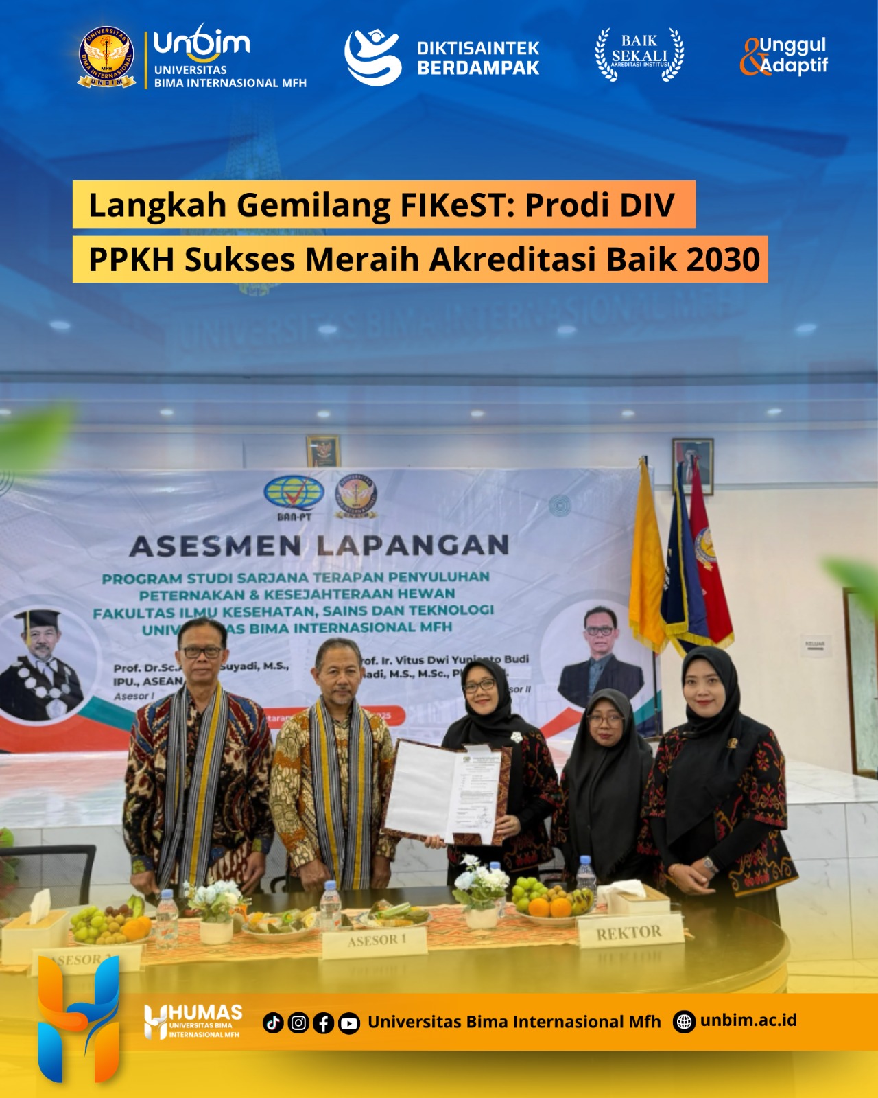 You are currently viewing Langkah Gemilang FIKeST: Prodi DIV PPKH Sukses Meraih Akreditasi Baik 2030