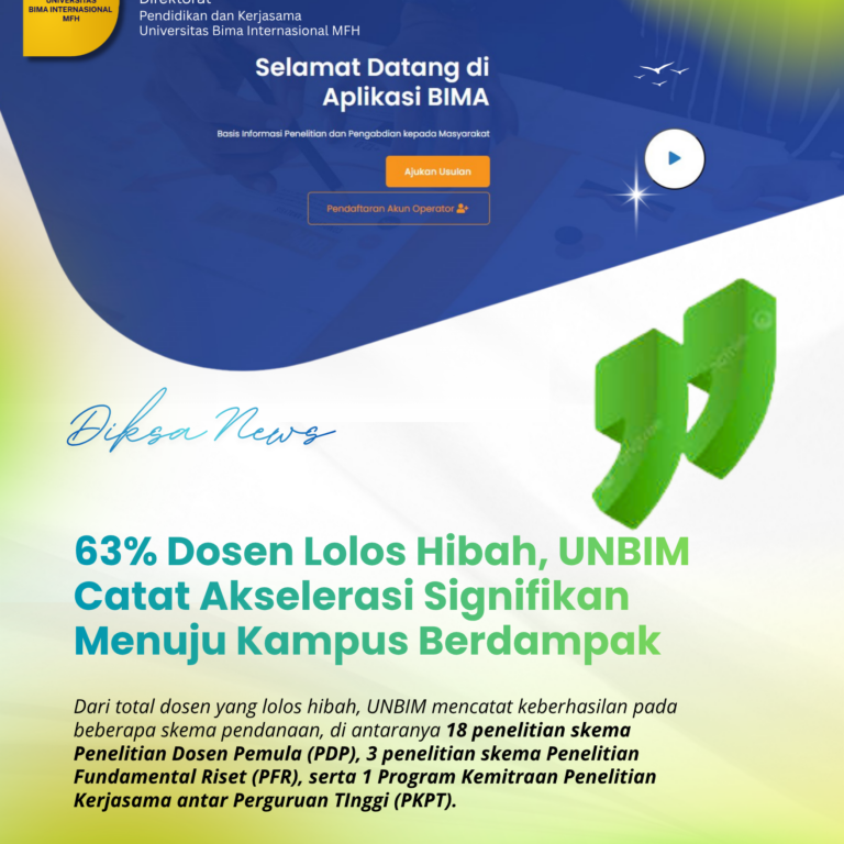 Read more about the article 63% Dosen Lolos Hibah, UNBIM Catat Akselerasi Signifikan Menuju Kampus Berdampak