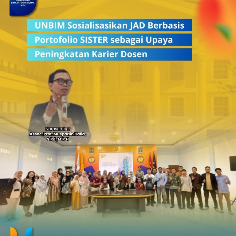 Read more about the article UNBIM Sosialisasikan JAD Berbasis Portofolio SISTER sebagai Upaya Peningkatan Karier Dosen