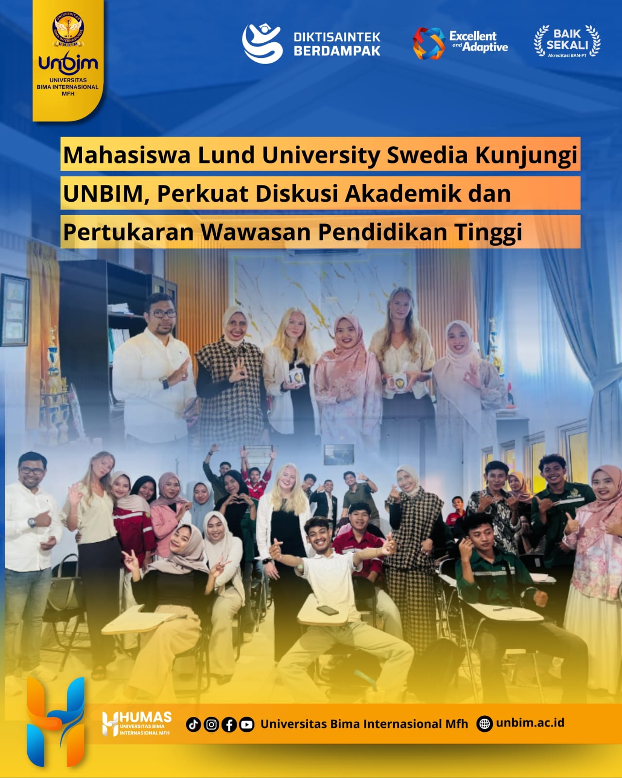 You are currently viewing Mahasiswa Lund University Swedia Kunjungi UNBIM, Perkuat Diskusi Akademik dan Pertukaran Wawasan Pendidikan Tinggi