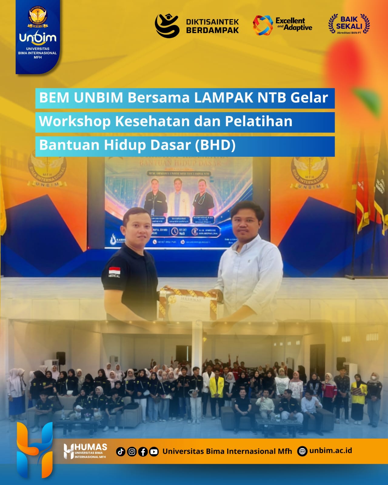 You are currently viewing Teman BEM UNBIM dan LAMPAK NTB Gelar Workshop Kesehatan dan Pelatihan Bantuan Hidup Dasar (BHD)