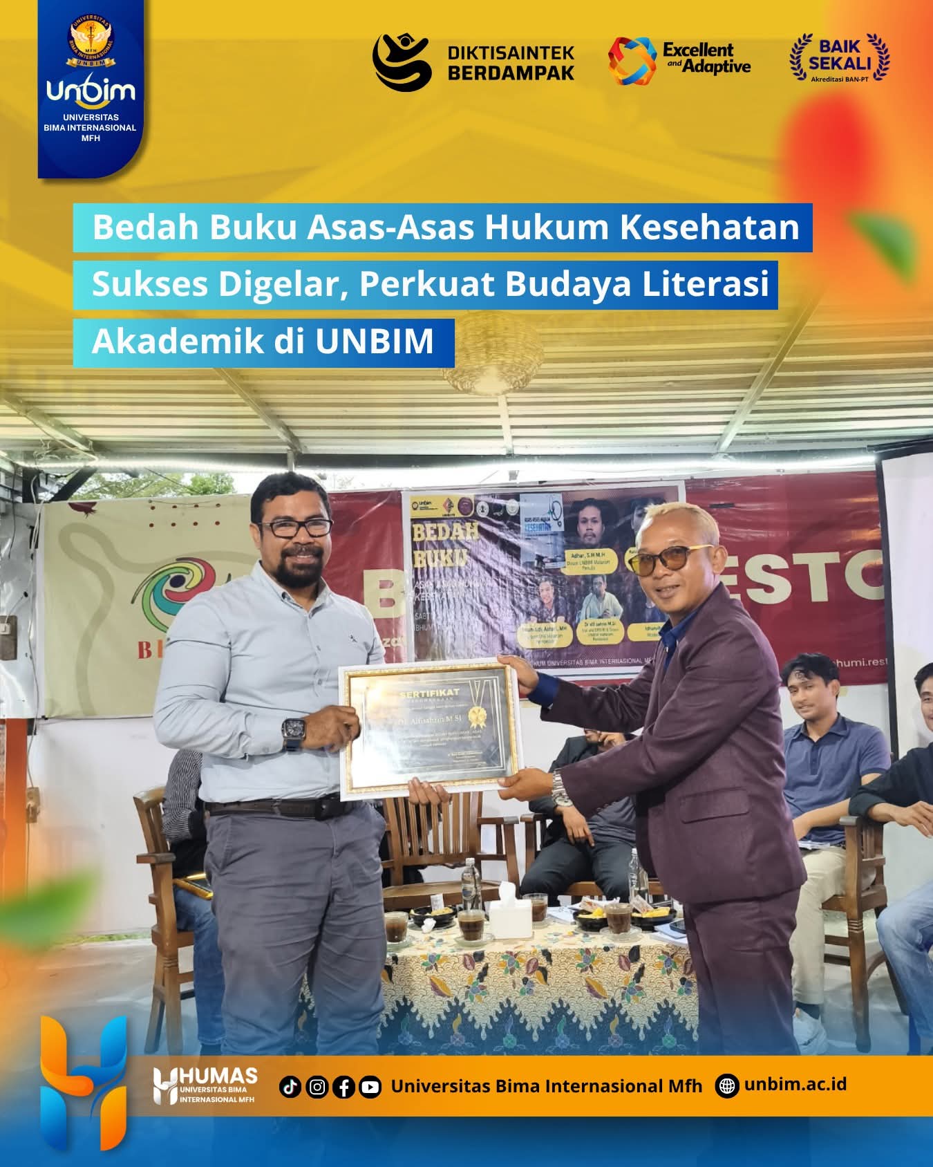 You are currently viewing Bedah Buku Asas-Asas Hukum Kesehatan Sukses Digelar, Perkuat Budaya Literasi Akademik di UNBIM