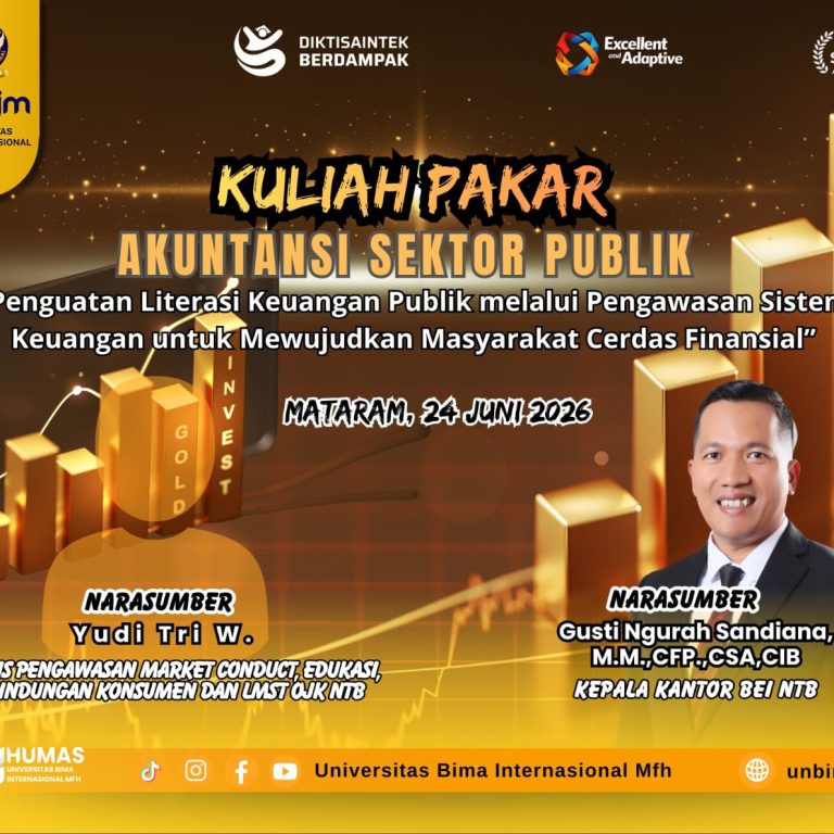 Read more about the article UNBIM Gelar Kuliah Pakar Akuntansi Sektor Publik, Hadirkan Praktisi OJK dan BEI NTB