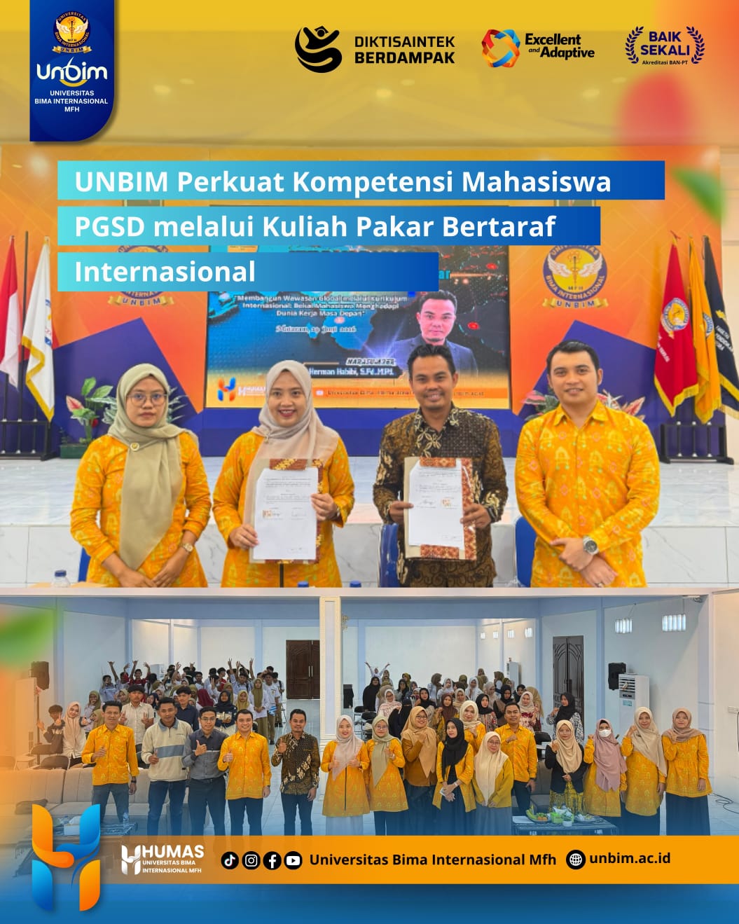 You are currently viewing UNBIM Perkuat Kompetensi Mahasiswa PGSD, Melelui Kuliah Pakar Bertaraf Internasional