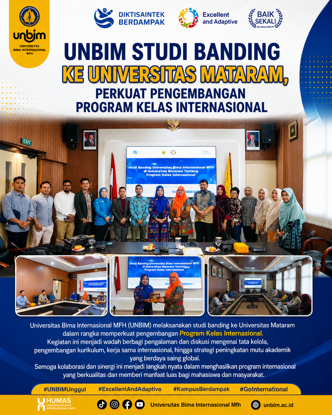 You are currently viewing UNBIM Studi Banding ke Universitas Mataram, Perkuat Pengembangan Program Kelas Internasional