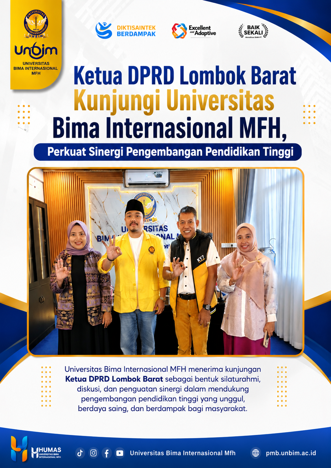 You are currently viewing Ketua DPRD Lombok Barat Kunjungi Universitas Bima Internasional MFH, Perkuat Sinergi Pengembangan Pendidikan Tinggi