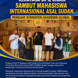Read more about the article Program Studi S1 Rekayasa Sipil UNBIM Sambut Mahasiswa Internasional Asal Sudan, Perkuat Atmosfer Akademik Global