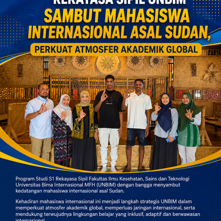 Read more about the article Program Studi S1 Rekayasa Sipil UNBIM Sambut Mahasiswa Internasional Asal Sudan, Perkuat Atmosfer Akademik Global