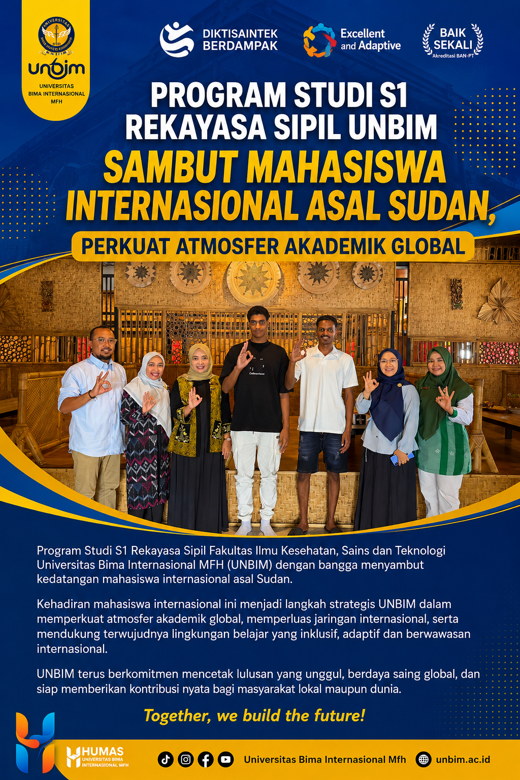 You are currently viewing Program Studi S1 Rekayasa Sipil UNBIM Sambut Mahasiswa Internasional Asal Sudan, Perkuat Atmosfer Akademik Global