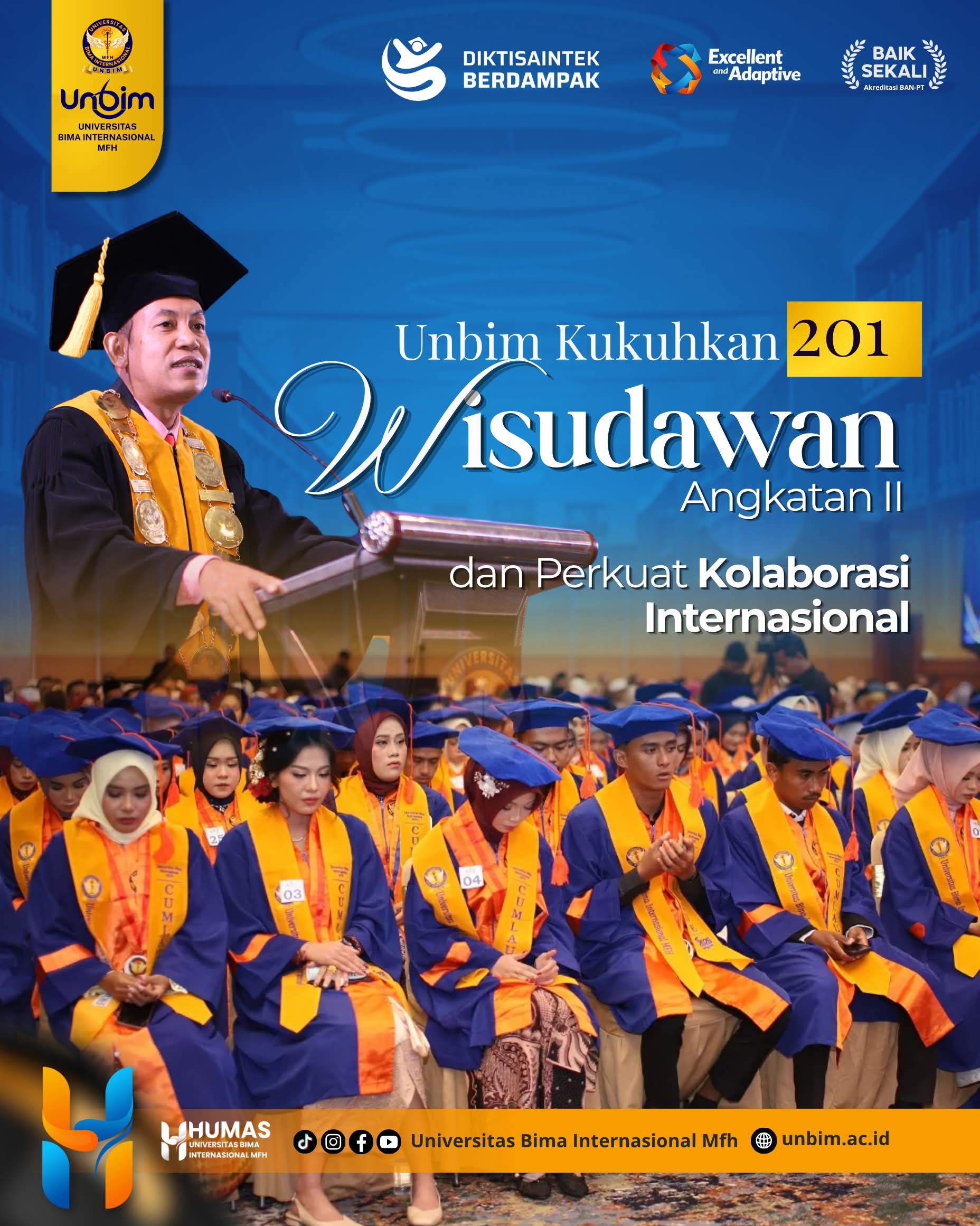 You are currently viewing UNBIM Kukuhkan 201 Wisudawan Angkatan II, Perkuat Kolaborasi Internasional