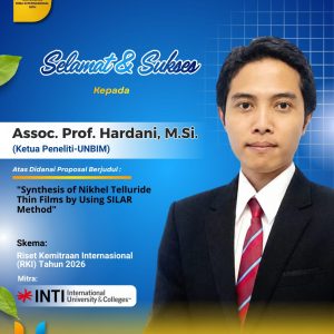 Read more about the article Dosen UNBIM Raih Pendanaan Riset Kemitraan Internasional 2026, Kolaborasi dengan INTI International University & Colleges