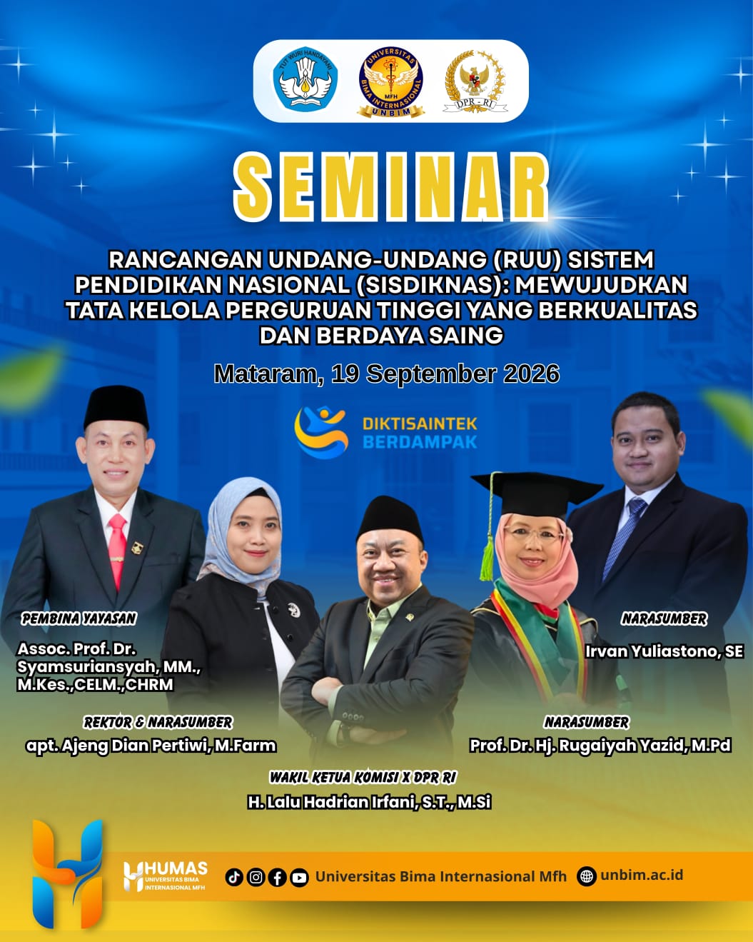 You are currently viewing UNBIM Gelar Seminar RUU Sisdiknas untuk Dorong Tata Kelola Perguruan Tinggi Berkualitas