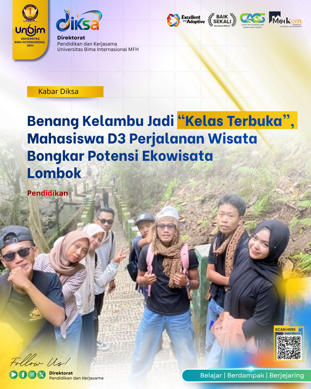 You are currently viewing Benang Kelambu Jadi “Kelas Terbuka”, Mahasiswa D3 Perjalanan Wisata UNBIM Bongkar Potensi Ekowisata Lombok