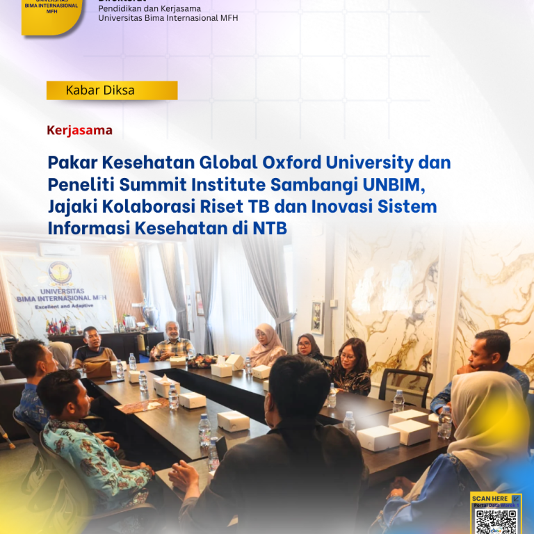 Read more about the article Pakar Kesehatan Global Oxford University dan Peneliti Summit Institute Sambangi UNBIM, Jajaki Kolaborasi Riset TB dan Inovasi Sistem Informasi Kesehatan di NTB