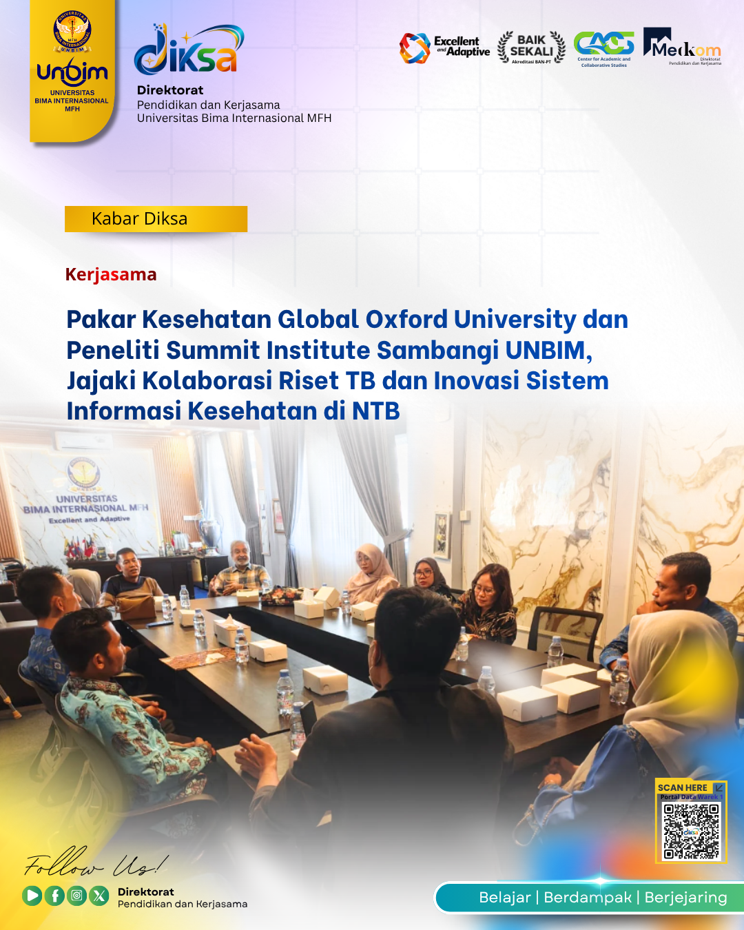 You are currently viewing Pakar Kesehatan Global Oxford University dan Peneliti Summit Institute Sambangi UNBIM, Jajaki Kolaborasi Riset TB dan Inovasi Sistem Informasi Kesehatan di NTB
