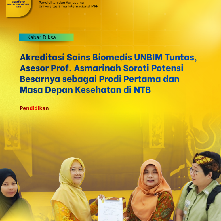 Read more about the article Akreditasi Sains Biomedis UNBIM Tuntas, Asesor Prof. Asmarinah Soroti Potensi Besarnya bagi Masa Depan Kesehatan NTB