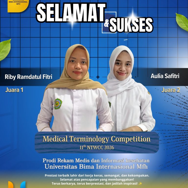 Read more about the article UNBIM Kembali Ukir Prestasi Nasional, Mahasiswa RMIK Raih Juara 1 dan Juara 2 pada Medical Terminology Competition 11th NTWCC 2026