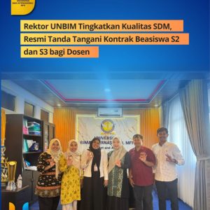 Read more about the article Rektor UNBIM Tingkatkan Kualitas SDM, Resmi Tanda Tangani Kontrak Beasiswa S2 dan S3 bagi Dosen