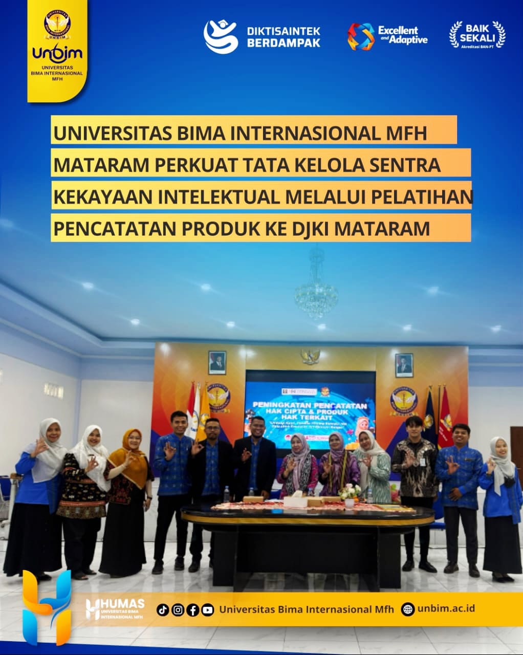 You are currently viewing UNIVERSITAS BIMA INTERNASIONAL MFH MATARAM PERKUAT TATA KELOLA SENTRA KEKAYAAN INTELEKTUAL MELALUI PELATIHAN PENCATATAN PRODUK KE DJKI